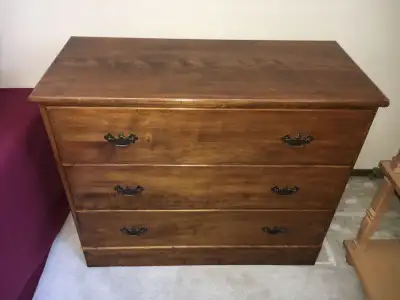 Vintage Solid Wood 3-Drawer Dresser - Great Condition!, View more