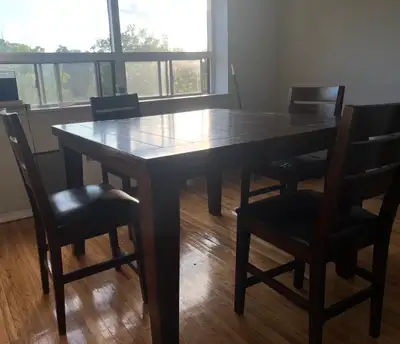 Authentic Wooden Counter-Height Dining Table Set with 6 Chairs, View more