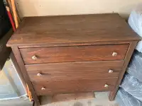 Antique solid wood 3 drawer dresser