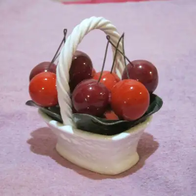 Cavendish Basket of Cherries - Porcelain Decoration - Italian, View more