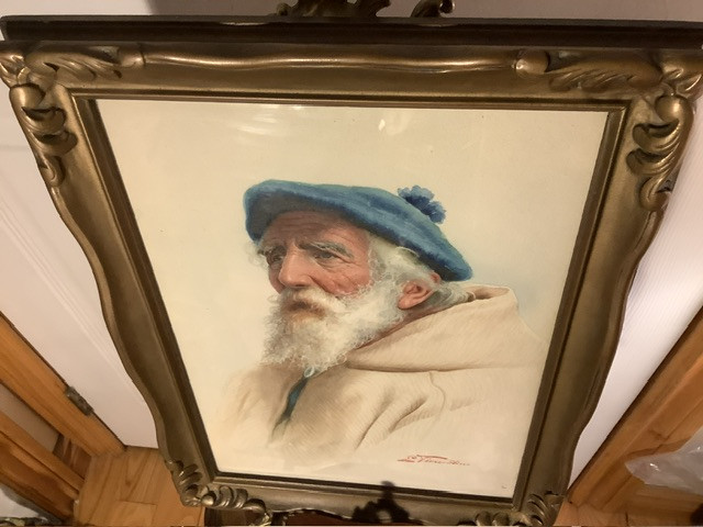 Orig Antique Watercolour Portrait by Antonio Enrico Fiorentino  in Arts & Collectibles in Belleville - Image 4