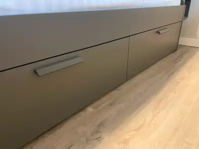 IKEA BRIMNES bed with 4 storage drawers. Bed is only about a year old and in perfect condition. We a...
