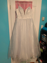 White glitter wedding or prom dress