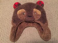 Kid's plush bear hat & mitt set (4T)
