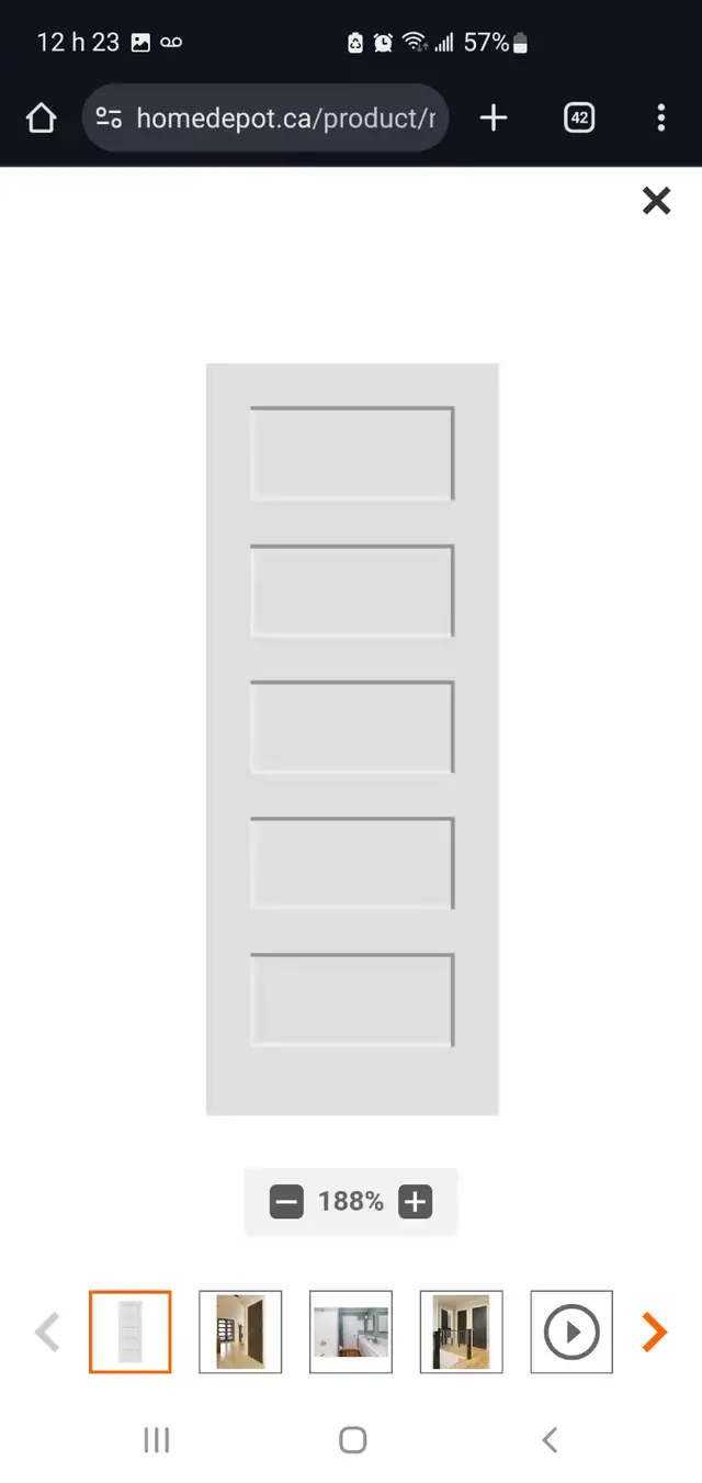 Neuve Porte Shaker door, 5 panneaux/panel, 30inx80in. in Windows, Doors & Trim in City of Montréal - Image 3