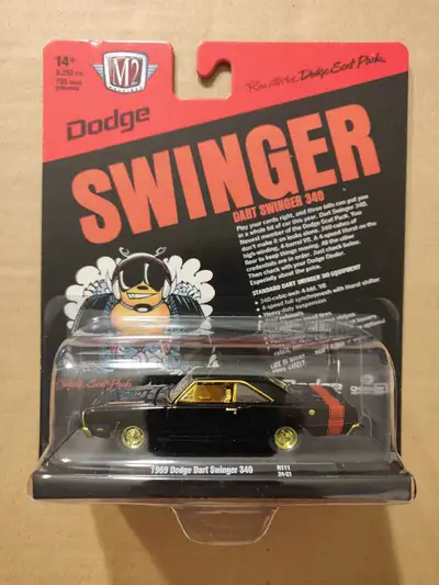 New M2 Machines Auto-Drivers 1969 Dodge Dart Swinger 340 Chase (Limited Edition 750 pcs) 1/64 diecas...