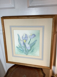 Vintage Oil Painting Titled “Iris Petal” by Andrea