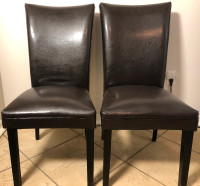 IKEA HENRIKSDAL DARK BROWN LEATHER CHAIRS (PAIR)