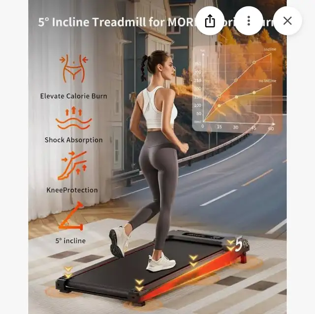 Anylife Walking Pad Treadmill, Under Desk Treadmill for Home Off in Exercise Equipment in Hamilton - Image 5