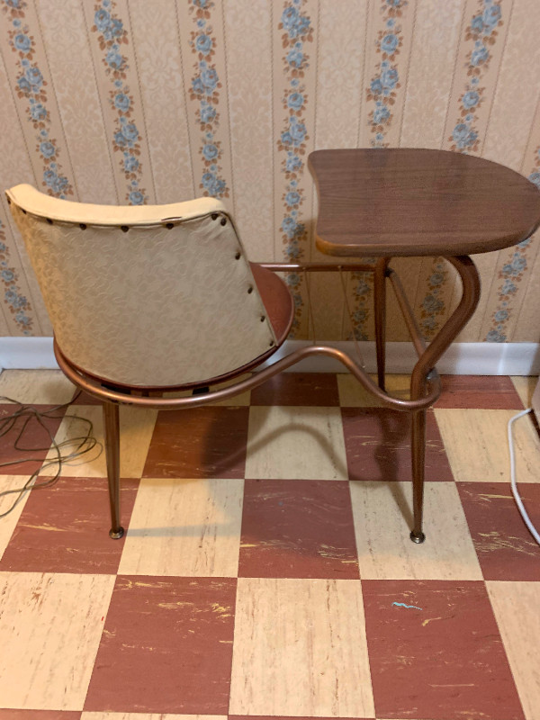 Rare 1950’s Swivel Seat Telephone Table ! in Other Tables in City of Toronto - Image 2