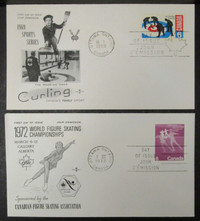 2 CANADA,1967&1972 CURLING & SKATING FIRST DAY OF ISSUE COVERS