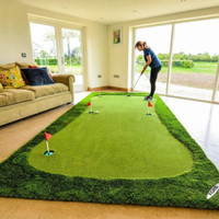 Contact custom indoor turf putting greens 