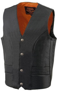 Milwaukee Leather ML1368 Men's Classic Black Leather Vest