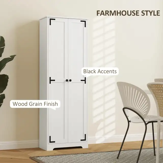 Tall 67" Farmhouse Pantry Cabinet with 2 Doors in Bookcases & Shelving Units in Markham / York Region - Image 4