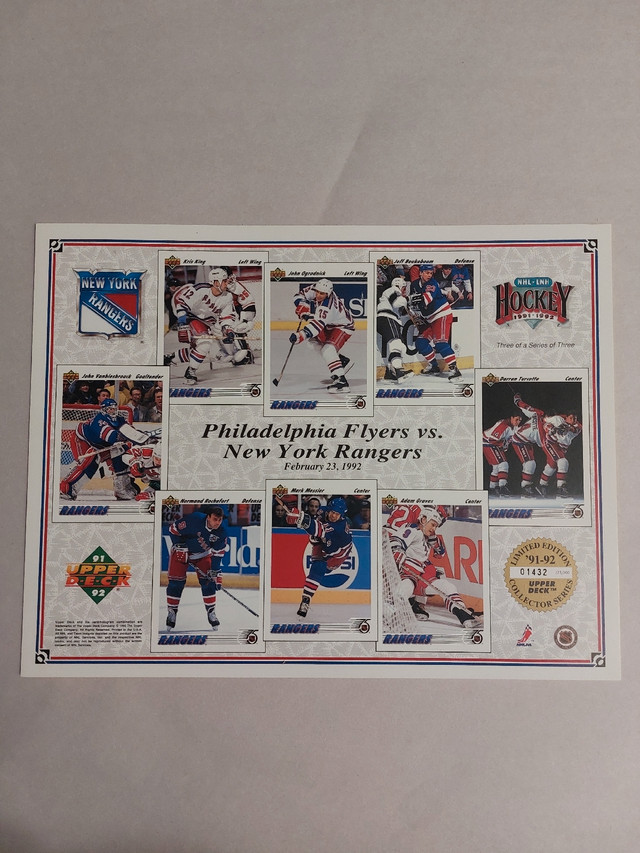 LIMITED EDITION  SERIES UPPER DECKNHL-LNHHOCKEY GAME POSTER in Arts & Collectibles in Mississauga / Peel Region