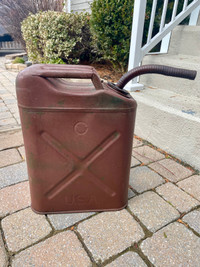 Vintage metal jerry can with nozzle 