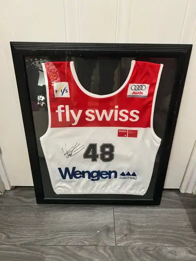 Dossard coupe monde ski Wengen Swiss signed ski World Cup bib, View more