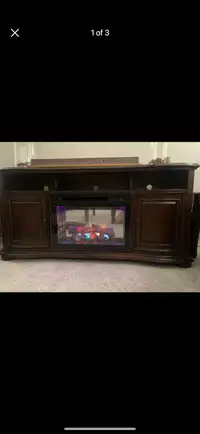 Mahogany Wood Tv Stand with Fireplace
