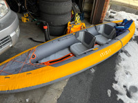 Decathlon inflatable pvc 2 seat inflatable kayak boat  fishing