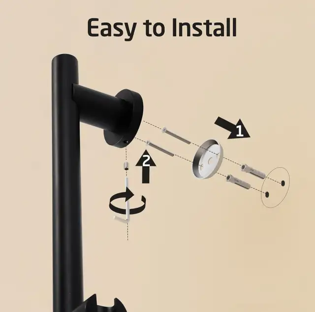 New Shower Head with Hose and Adjustable Shower Slide Bar/Black in Bathwares in Calgary - Image 7