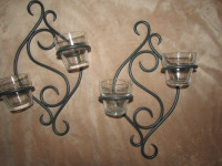 Metal scrollwork votive candle holders inc Partylite