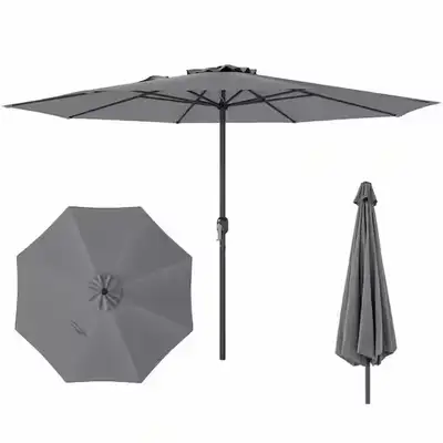 12 ft Patio Umbrella with Crank Handle - Grey, View more
