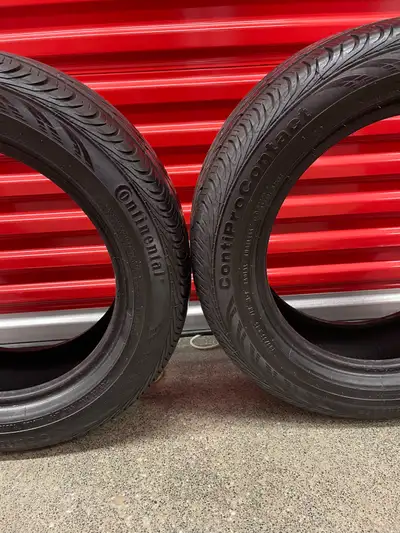 Pair. 205/55R16 91H Continental Conti-ProContact FIRM 160: Two Used All Seasons Tires. FIRM Tires Tr...