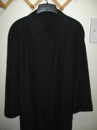 Women's long black raincoat