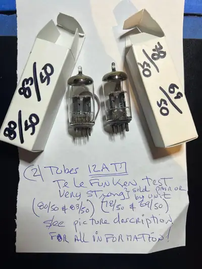 Tubes (2) 12AT7 Telefunken, View more