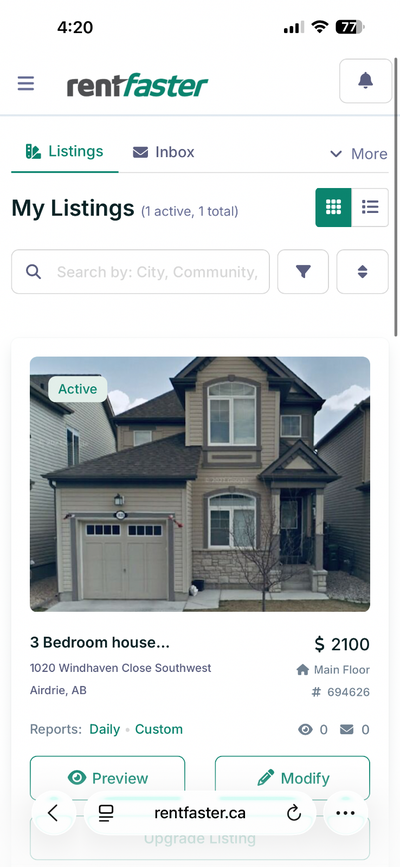 Description 3-Bedroom Detached Home for Rent – Upper Level Only – Windsong, Airdrie Spacious and wel...