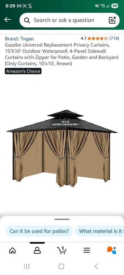 Privacy curtains for gazebo, View more
