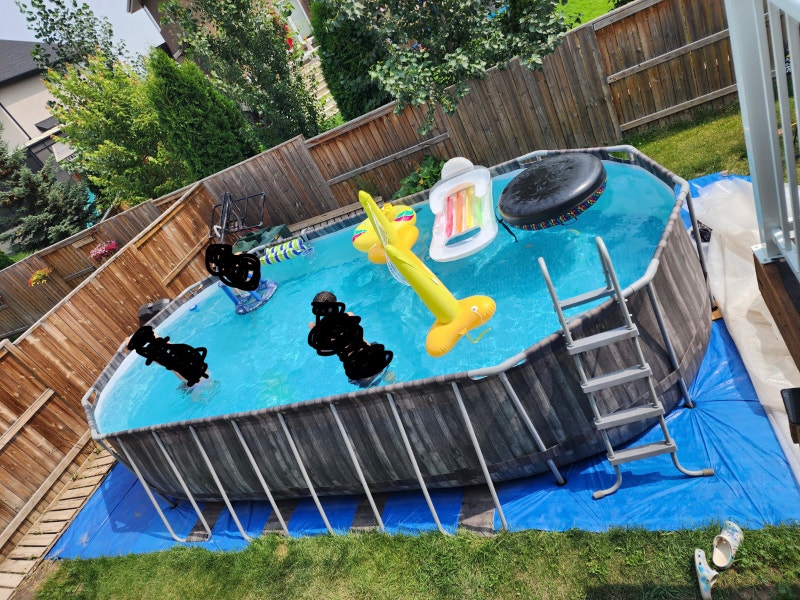 Bestway Power Steel 22 x 12 x 4 Foot Above Ground Oval pool set Hot