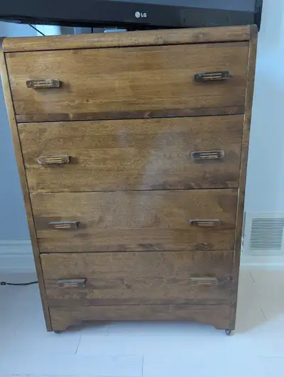 Vintage Mid-Century Art Deco Waterfall Wooden Dresser / Chest of, View more