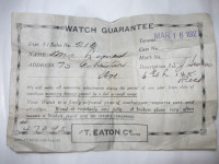Vintage T. Eaton Watch 15 Jewels 14K Gold Guarantee 1927 Best O