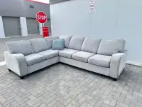 Free Delivery/ Light Grey Sectional Corner Couch Sofa 