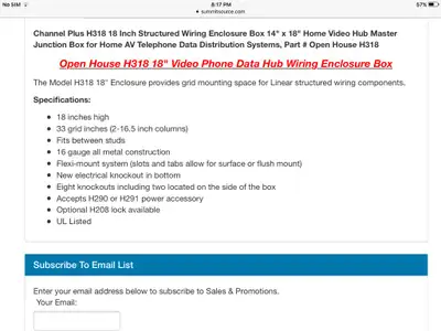 Data Box -Open House Model H318; Organize Cabling/Hardware, View more