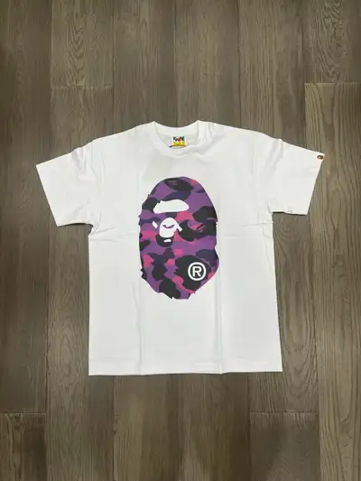 Bape Color Camo Big Ape Head Tee White/Purple, View more