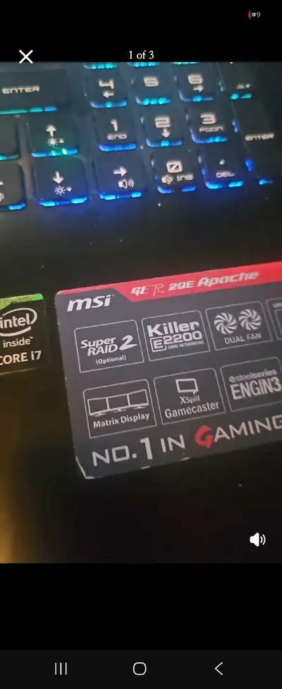 MSI GAMING Laptop + Power Cord, View more