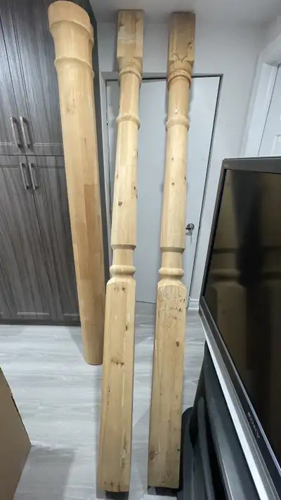 Wooden Columns/ Posts - 3 pieces (basement renovation surplus) - good for porches or pergola New, ne...