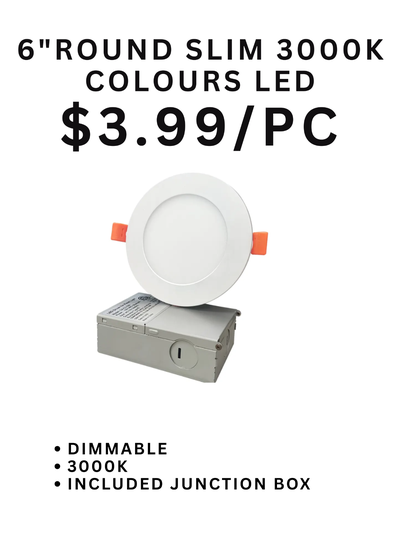 6" Round 3000K Dimmable LED Light – Only $3.99/pc, View more