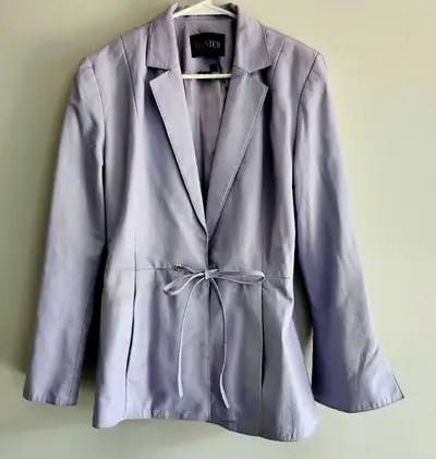 Vtg DANIER Lilac Color Women's Genuine Leather Jacket Made in CANADA Size 16 US