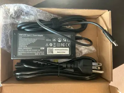 New laptop charger. 65w USB type- c power adapter