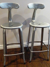 counter stools BAR STOOLS steel Contemporary MODERN Chic PAIR