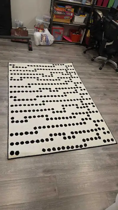 ikea rug white with black dots, View more