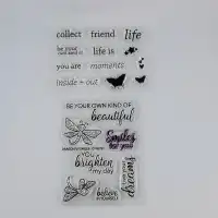 Dragonfly Smiles & Sentiment Stamps Clear Your Next Stamp Paper