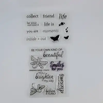 Dragonfly Smiles & Sentiment Stamps Clear Your Next Stamp Paper, View more