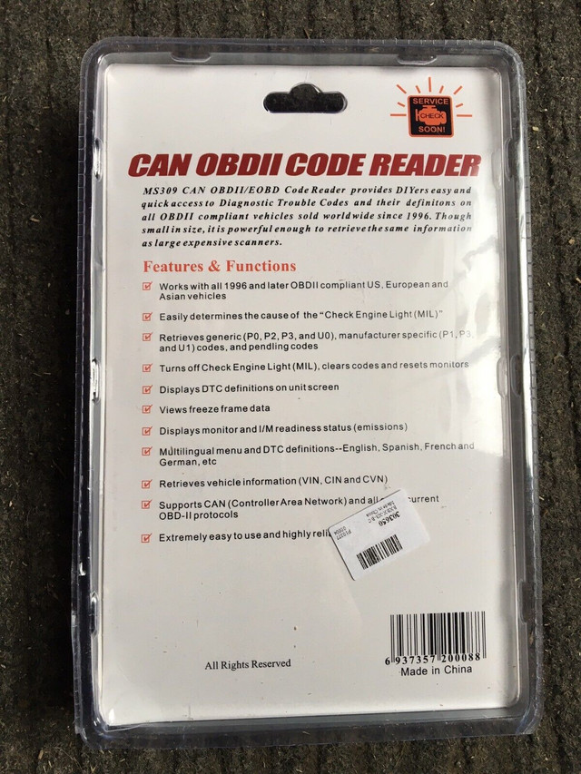 OBD2 Scanner & code reader rechercheTrouble Code  Neuf 30$$ dans Autres pièces et accessoires  à Laval/Rive Nord - Image 2