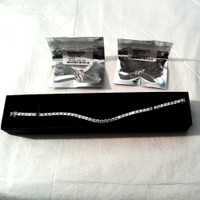 Moissanite Earrings 1ct. and Bracelet 10.5ct new
