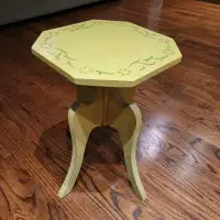 Hand Painted Decorative Small Table - Muted Yellow Design