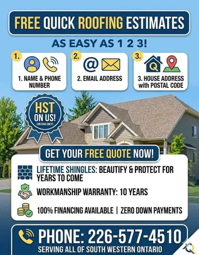 Free Roofing Estimates ✅️We Price Match & Beat✅️No HST, View more